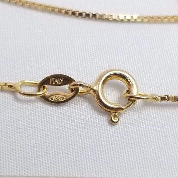 Vintage Sterling Silver Drop Shape Pendant with Chain, Gold Plated, Estate - Picture 6 of 10